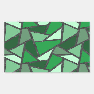 Shades of green stained glass pattern sticker