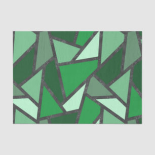 Shades of green stained glass pattern tissue paper