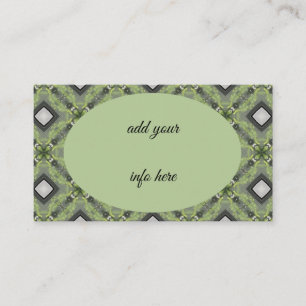 Shades of Green w/White Geometric Diamond Pattern Business Card