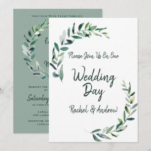 Shades of Green - Wedding Invitation