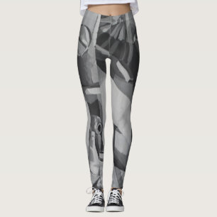 Shades of Grey Abstract Leggings