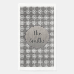 Shades of Grey and White Lace Napkin