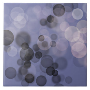 Shades of Grey Bokeh Circle Tile