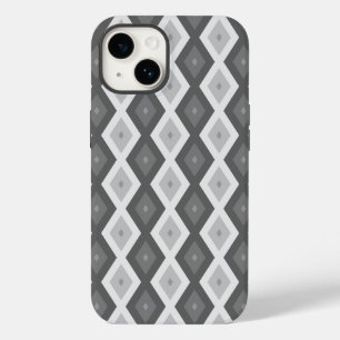 Shades of grey diamond pattern Case-Mate iPhone 14 case