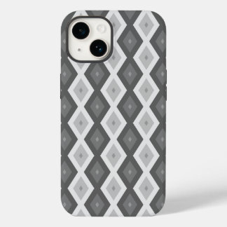 Shades of grey diamond pattern Case-Mate iPhone 14 case