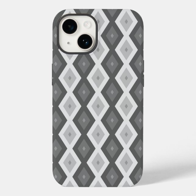 Shades of grey diamond pattern Case-Mate iPhone case (Back)