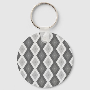 Shades of grey diamond pattern keychain