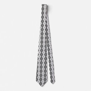 Shades of grey diamond pattern tie