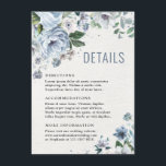 Shades of Grey Dusty Blue Winter Rustic Wedding    Enclosure Card<br><div class="desc">Elegant floral winter wedding details card features elegant grey and icy blue watercolor flower bouquet frosty-hued greenery. Please contact me for any help in customization or if you need any other product with this design.</div>