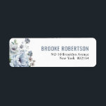 Shades of Grey Dusty Blue Winter Rustic Wedding La<br><div class="desc">Elegant floral winter wedding address label features elegant grey and icy blue watercolor flower bouquet frosty-hued greenery. Please contact me for any help in customization or if you need any other product with this design.</div>