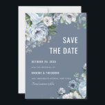 Shades of Grey Dusty Blue Winter Rustic Wedding Sa Save The Date<br><div class="desc">Elegant floral winter wedding save the date card features elegant grey and icy blue watercolor flower bouquet frosty-hued greenery. Please contact me for any help in customization or if you need any other product with this design.</div>