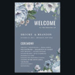 Shades of Grey Dusty Blue Winter  Wedding Program<br><div class="desc">Elegant floral winter wedding program features elegant grey and icy blue watercolor flower bouquet frosty-hued greenery. Please contact me for any help in customization or if you need any other product with this design.</div>