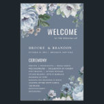 Shades of Grey Dusty Blue Winter  Wedding Program<br><div class="desc">Elegant floral winter wedding program features elegant grey and icy blue watercolor flower bouquet frosty-hued greenery. Please contact me for any help in customization or if you need any other product with this design.</div>