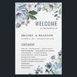 Shades of Grey Dusty Blue Winter  Wedding Program<br><div class="desc">Elegant floral winter wedding program features elegant grey and icy blue watercolor flower bouquet frosty-hued greenery. Please contact me for any help in customization or if you need any other product with this design.</div>