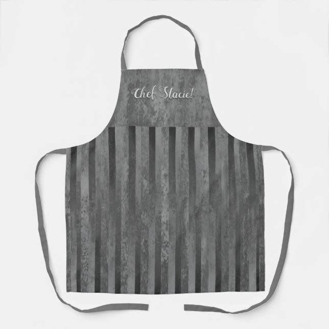 Shades of Grey French Inspired Stripes Apron (Front)