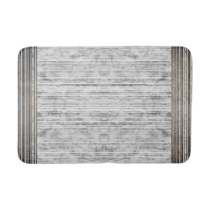 Shades of Grey Marble & Stripe Pattern Bath Mat