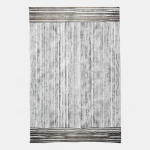 Shades of Grey Marble & Stripe Pattern Kitchen Towel