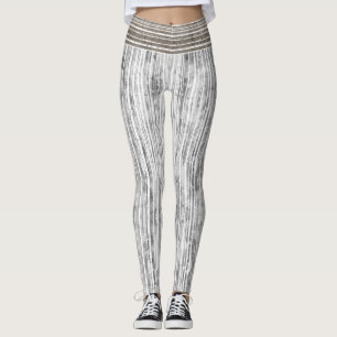 Shades of Grey Marble & Stripe Pattern Leggings