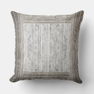 Shades of Grey Marble & Stripe Pattern Outdoor Pillow