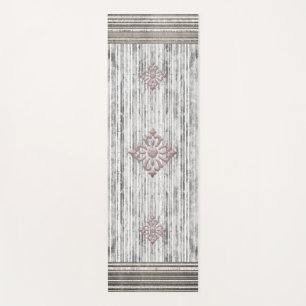 Shades of Grey Marble & Stripe Pattern Yoga Mat