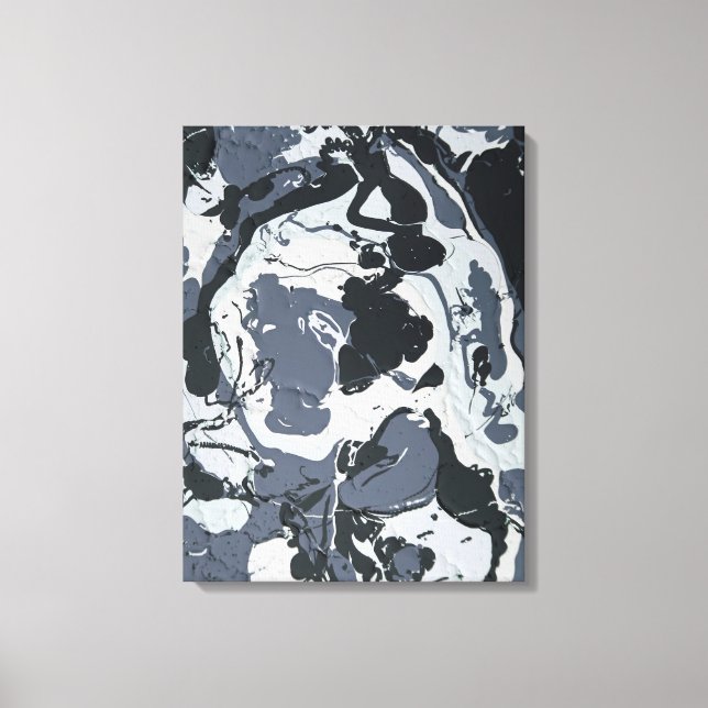 Shades of Grey monochrome modern abstract Canvas Print (Front)