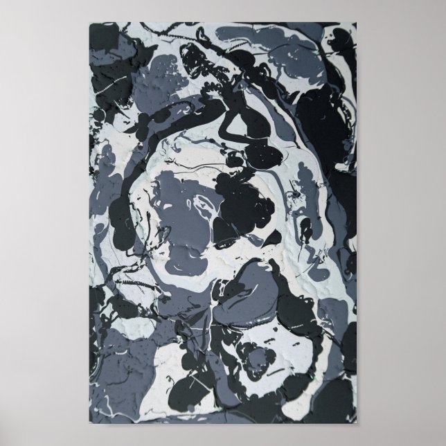 Shades of Grey monochrome modern abstract Poster (Front)