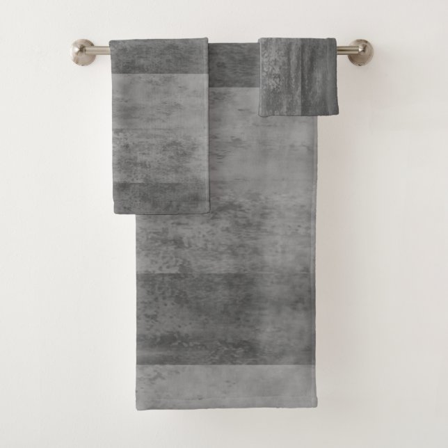Shades of Grey Ombre Striped Bath Towel Set (Insitu)