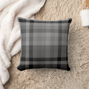 Shades Of Grey Plaid Decorative Pillow