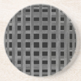 Shades of Grey Plaid Pattern Coaster