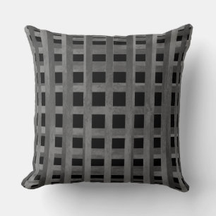 Shades of Grey Plaid Throw Pillow