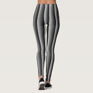 Shades of Grey Stripes Pattern Elegant Leggings