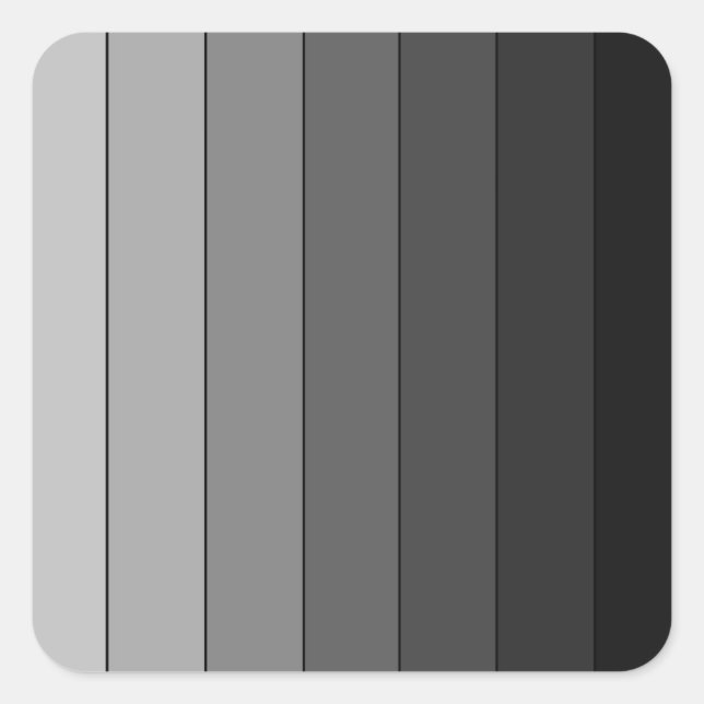 Shades of Grey Stripes Pattern Elegant Square Sticker (Front)