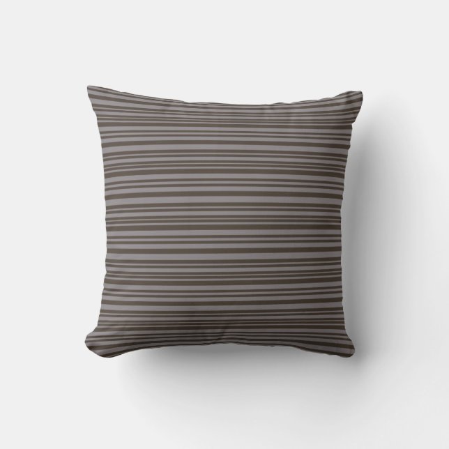 Shades of Grey Stripes Throw Pillow (Front)