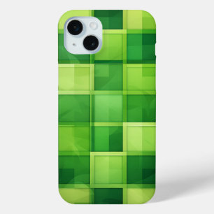 SHADES OF IRISH CELTIC GREEN PLAID PATTERN iPhone 15 MINI CASE