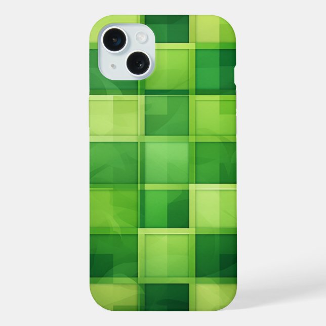 SHADES OF IRISH CELTIC GREEN PLAID PATTERN iPhone CASE (Back)