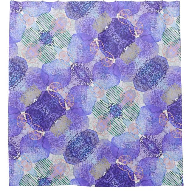 Shades of Lavender and Green Abstract Flowers  (Front)