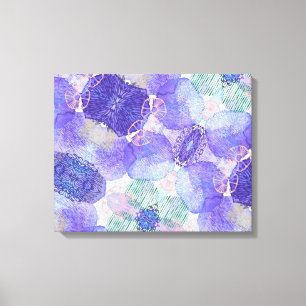 Shades of Lavender and Green Abstract Flowers  Canvas Print