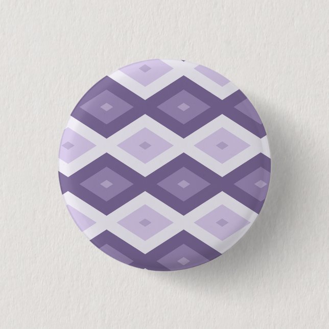 Shades of lavender diamond pattern 1 inch round button (Front)