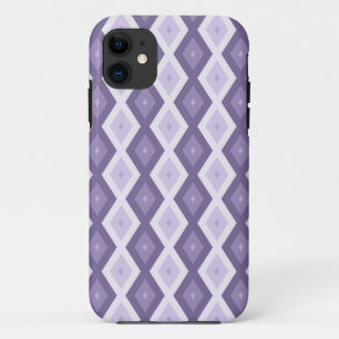 Shades of lavender diamond pattern iPhone 11 case