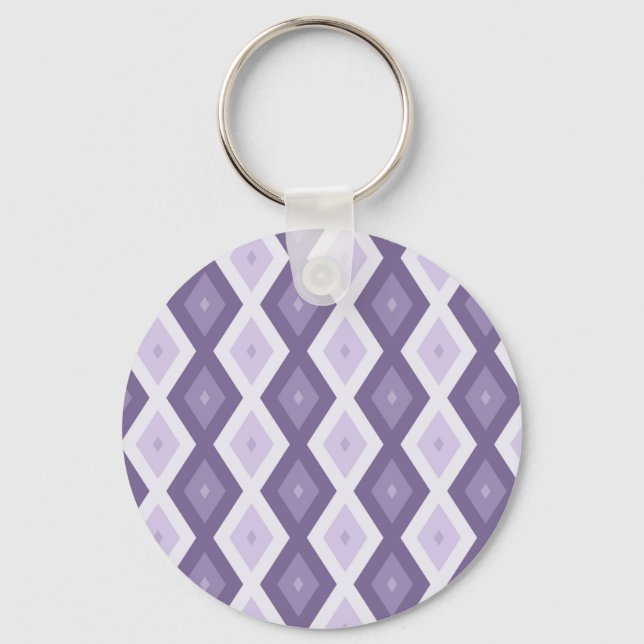 Shades of lavender diamond pattern keychain (Front)
