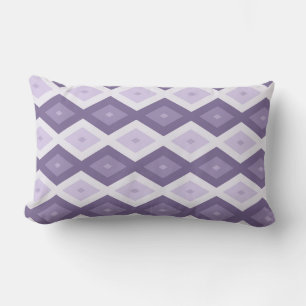 Shades of lavender diamond pattern lumbar pillow