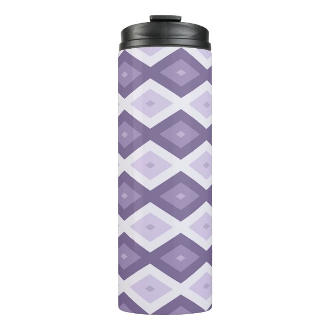 Shades of lavender diamond pattern thermal tumbler (Front)