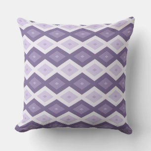 Shades of lavender diamond pattern throw pillow