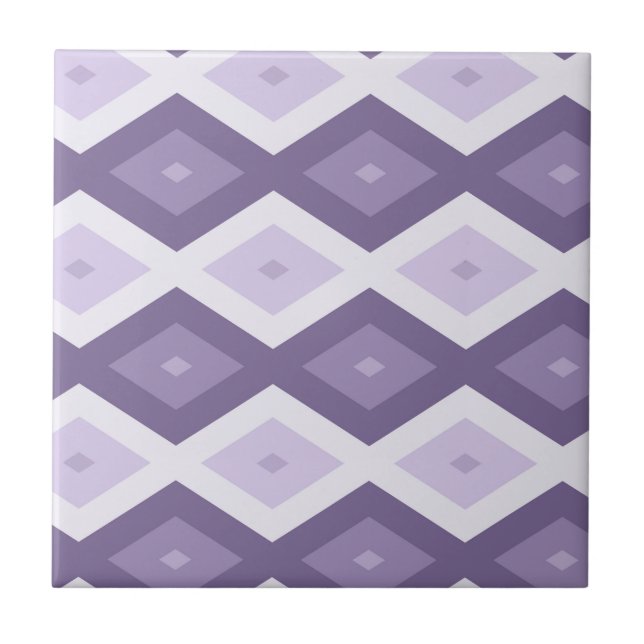 Shades of lavender diamond pattern tile (Front)