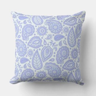 shades of light blue & lavender, set pale white  throw pillow