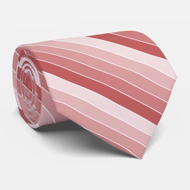 Shades of Light Pink Stripes Tie (Rolled)