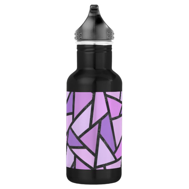 Shades of lilac stained glass pattern 532 ml water bottle (Right)