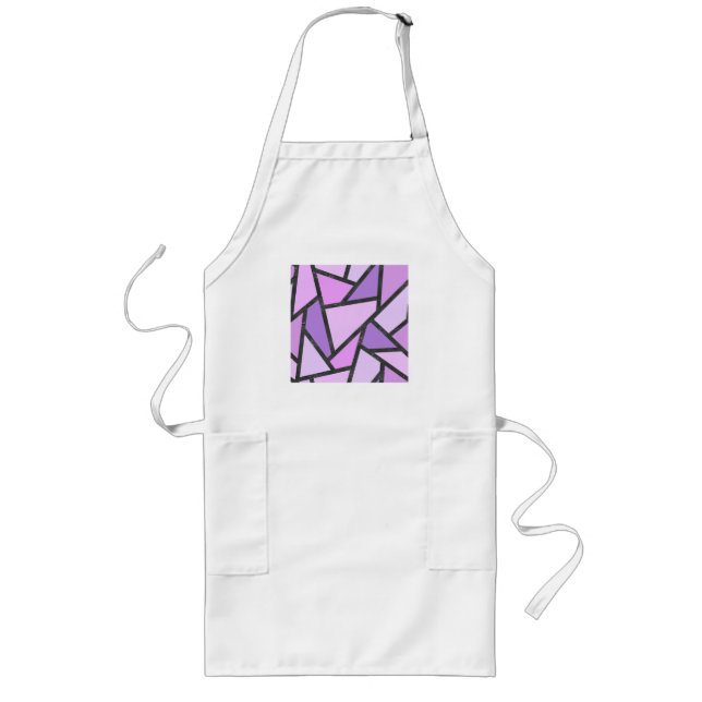 Shades of lilac stained glass pattern long apron (Front)