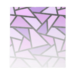 Shades of lilac stained glass pattern notepad