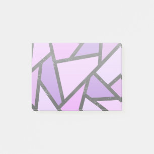 Shades of lilac stained glass pattern post-it notes